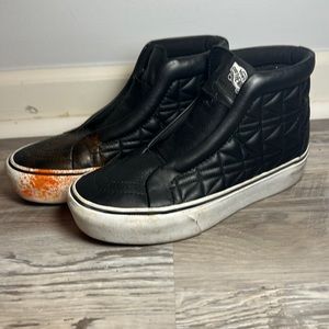 Leather vans lagerfeld slip in high tops